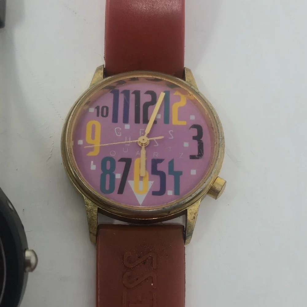 Vintage 1989 Guess Watch Pink Dial Wilson Glo Betty Boop Jelly Lot 4pc PARTS